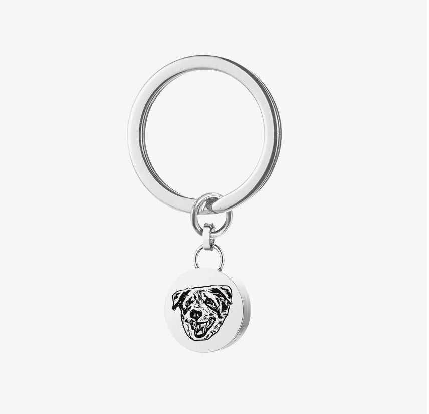 Personalized Pet Urn Keychain – Custom Ash Holder Memorial for Dog or Cat