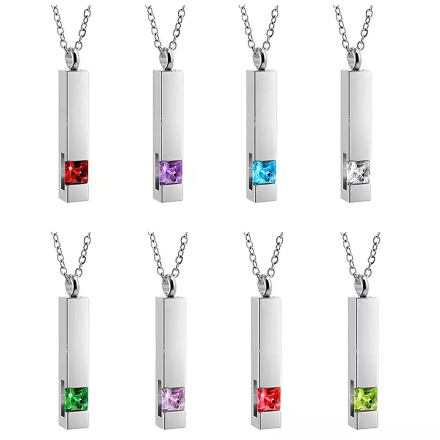 Custom Birthstones Urn Necklace – Personalized Memorial Jewelry with Birthstone Stones