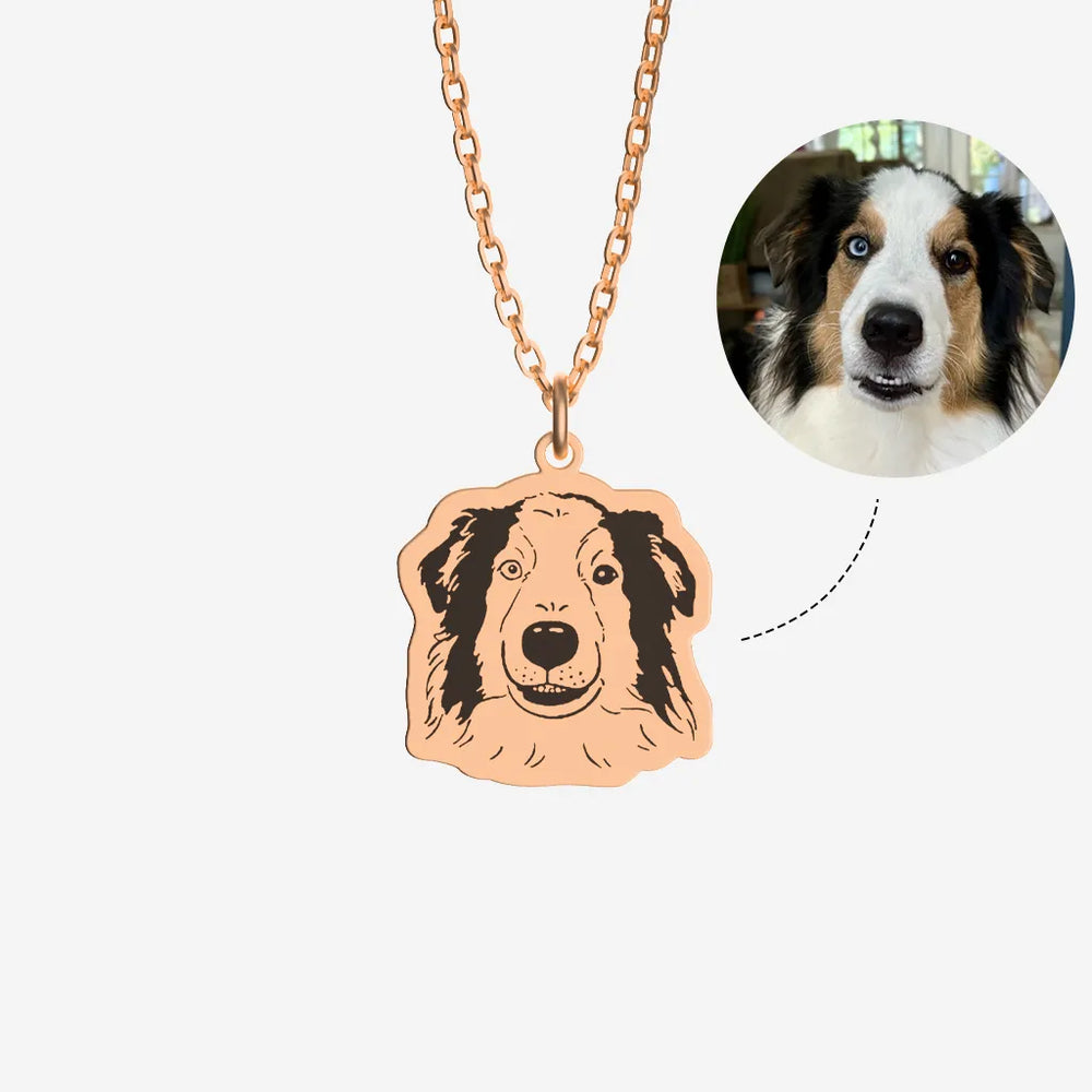 Custom Pet Portrait Necklace – Personalized Engraved Jewelry