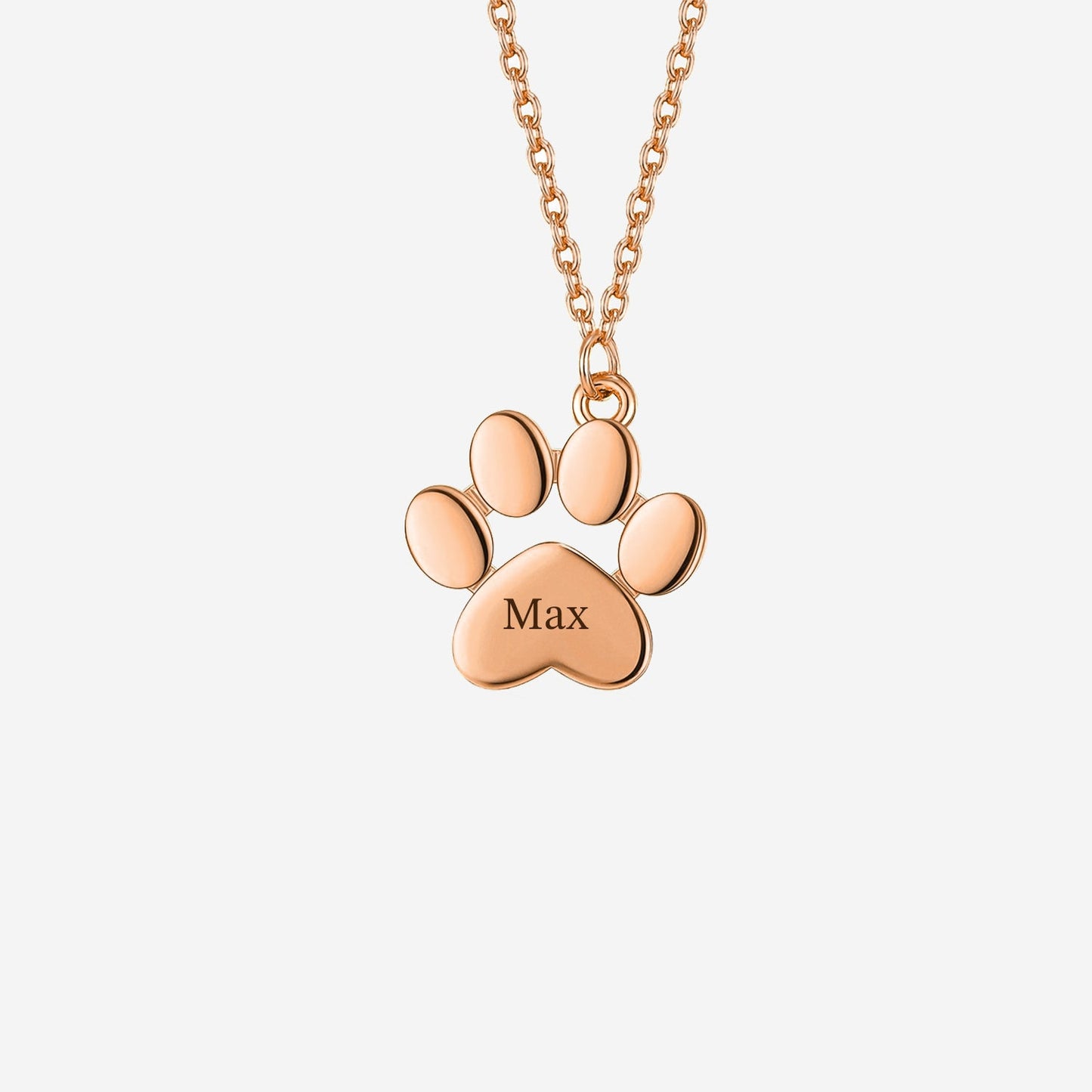 Custom Pet Paw Print Necklace – Personalized Engraved Memorial Jewelry for Pet Lovers