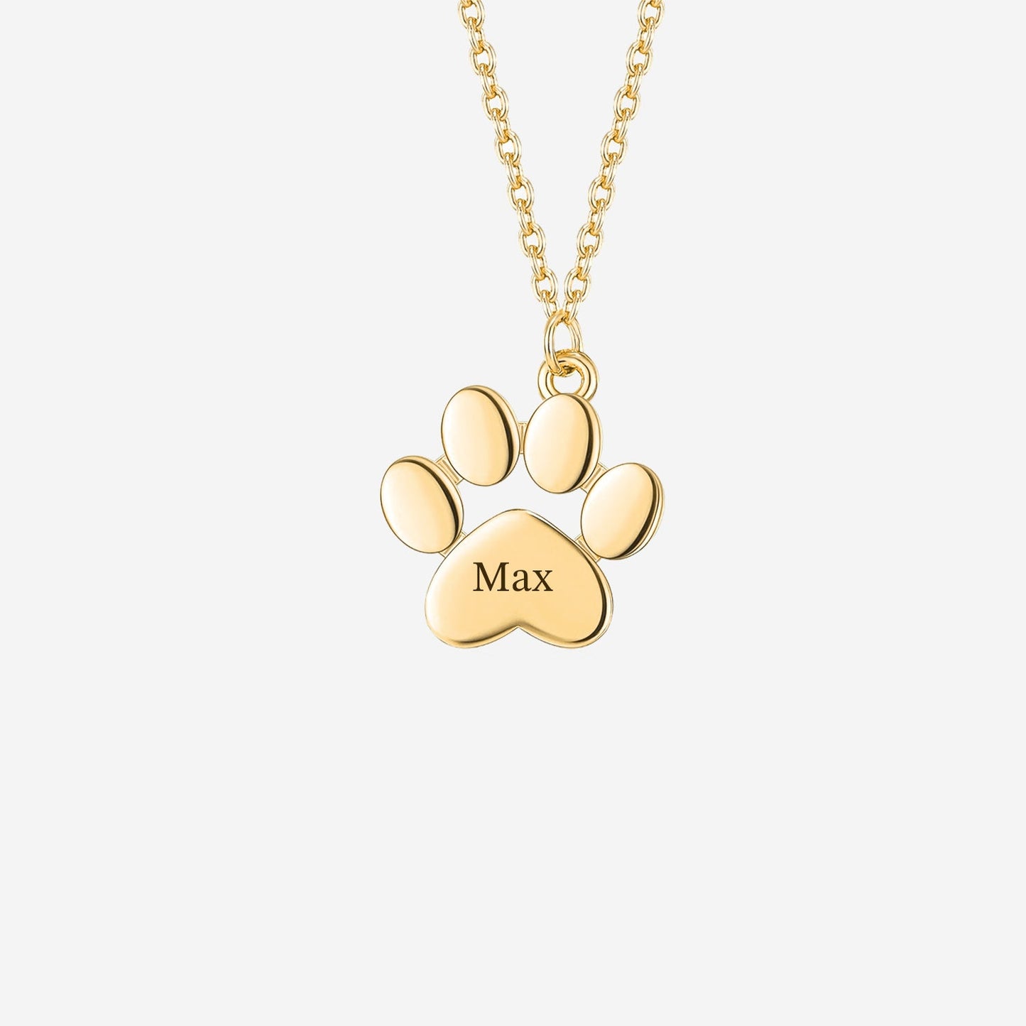 Custom Pet Paw Print Necklace – Personalized Engraved Memorial Jewelry for Pet Lovers