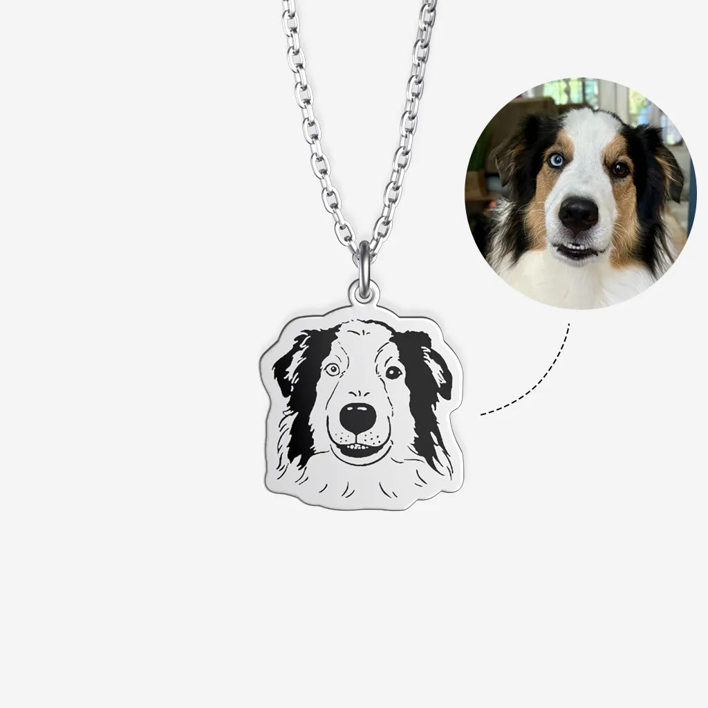 Custom Pet Portrait Necklace – Personalized Engraved Jewelry