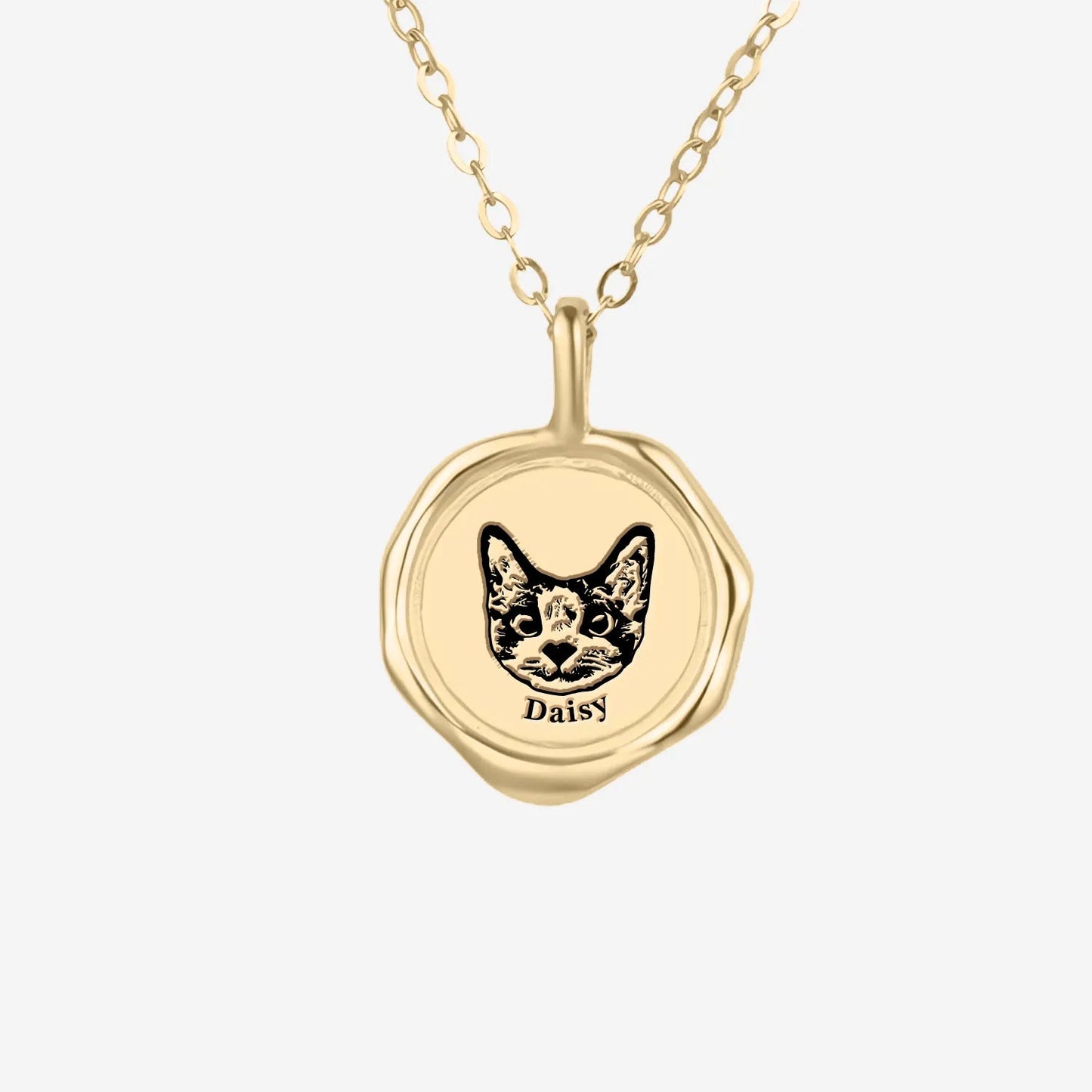 Custom Engraved Pet Portrait Necklace – Personalized Jewelry in Gold, Silver & Rose Gold
