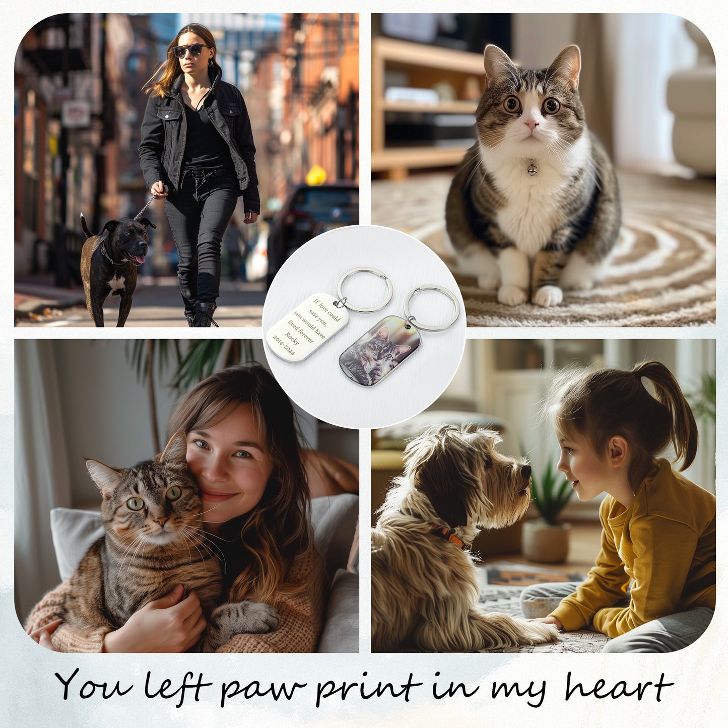Custom Pet Photo Keychain – Personalized Double-Sided Keyring with Your Pet’s Picture