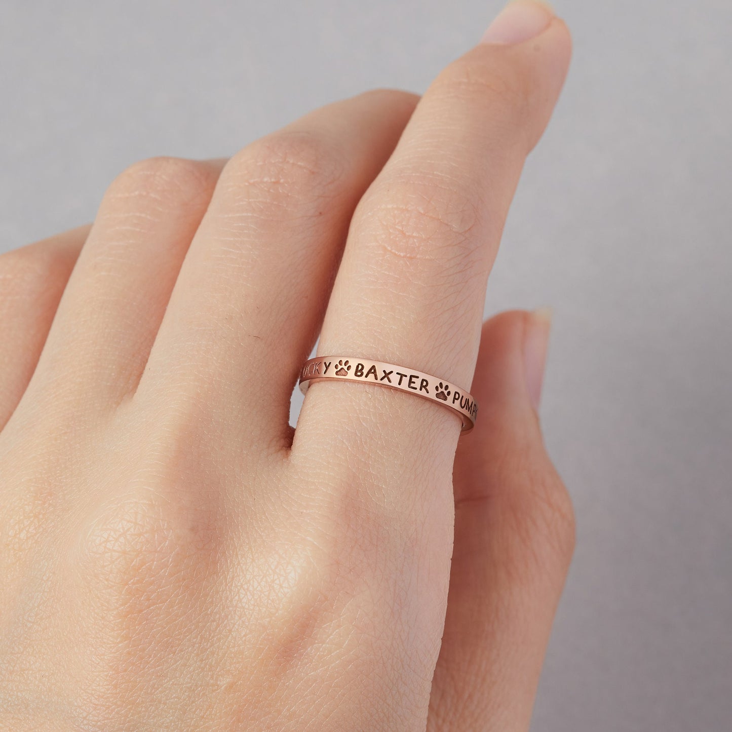 Custom Pet Name Ring – Personalized Engraved Jewelry for Pet Lovers