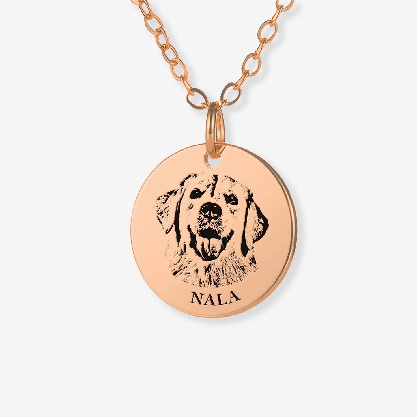 Custom Pet Portrait Necklace – Shallow Engraving, Personalized Memorial Jewelry for Pet Lovers