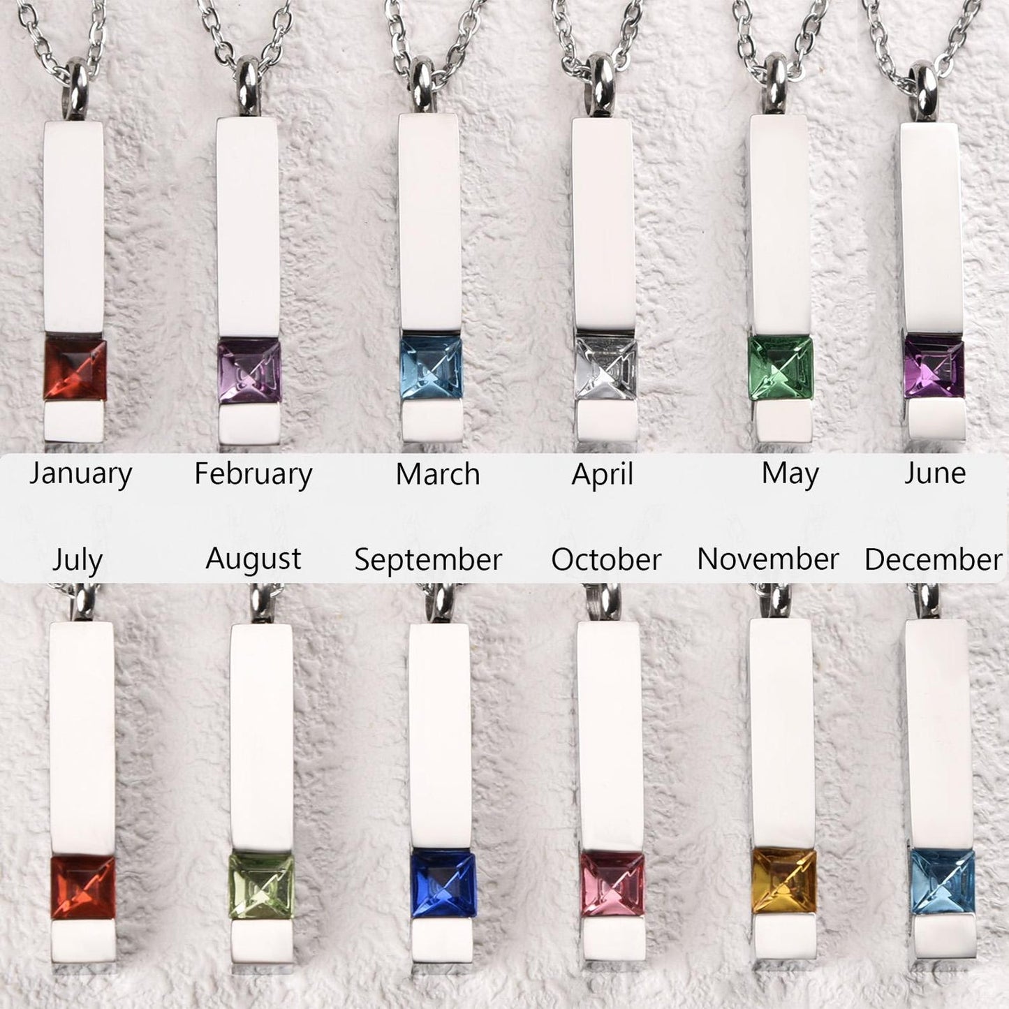Custom Birthstones Urn Necklace – Personalized Memorial Jewelry with Birthstone Stones