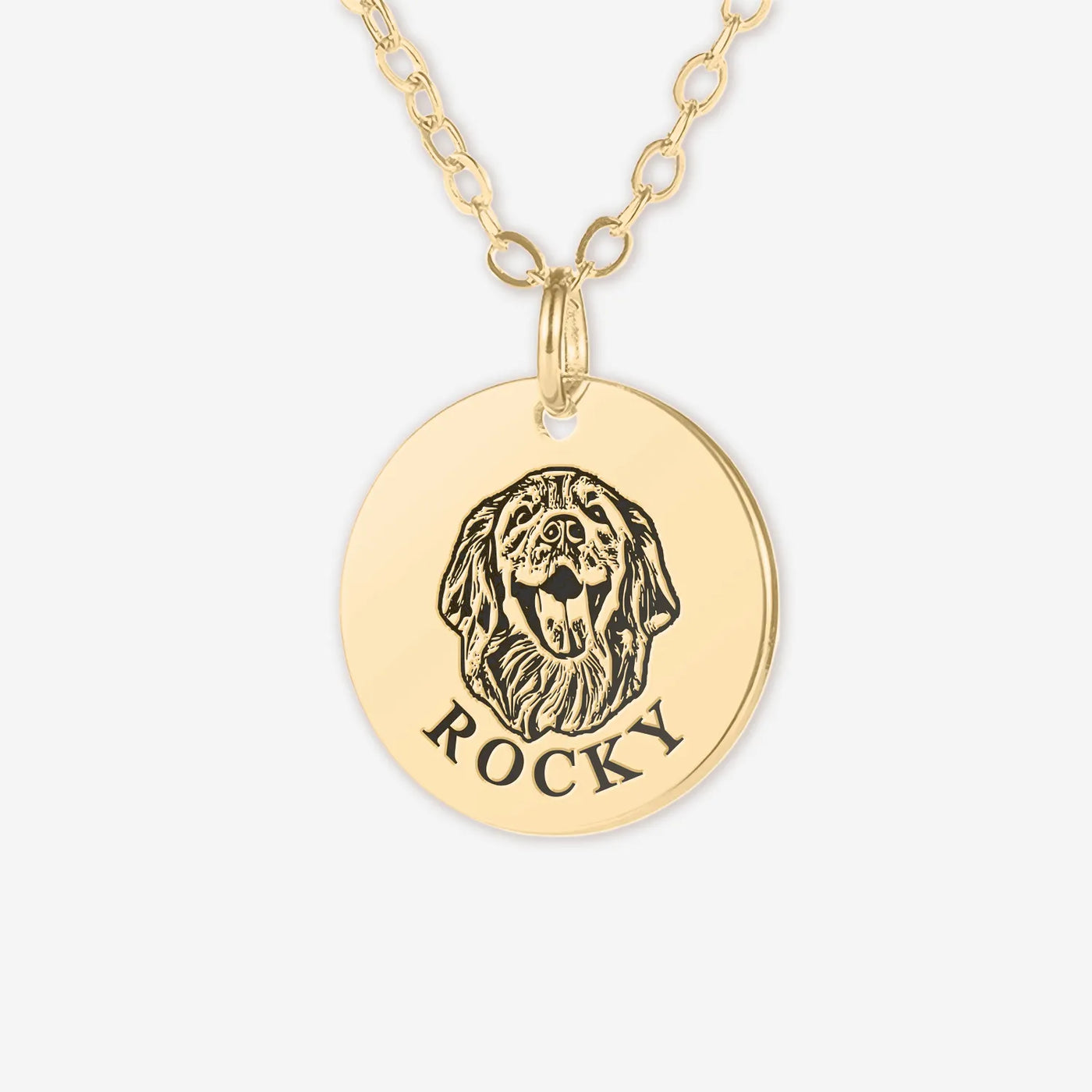 Custom Pet Portrait Necklace – Shallow Engraving, Personalized Memorial Jewelry for Pet Lovers