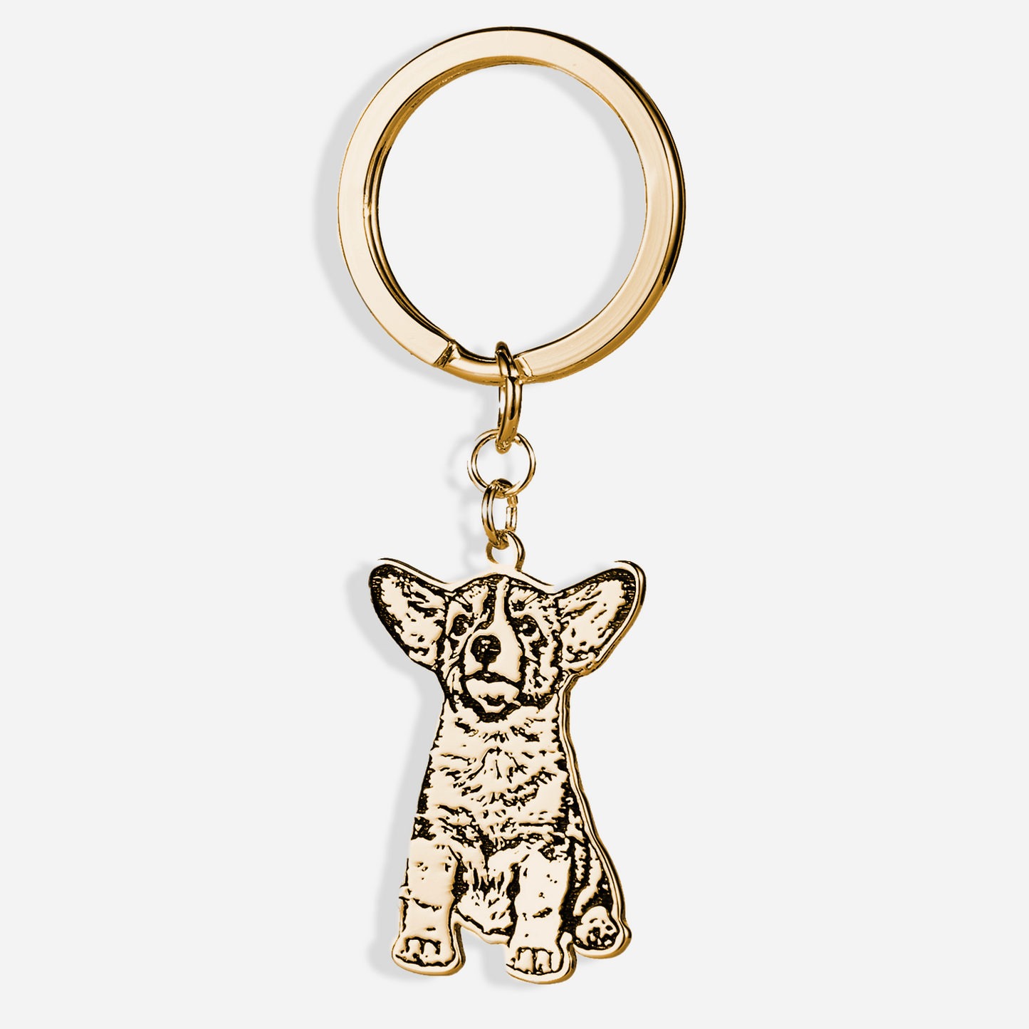 Custom Pet Portrait Dog Keychain – Personalized Engraved Pet Jewelry for Dog Lovers