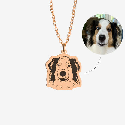 Custom Pet Portrait Necklace – Personalized Engraved Jewelry