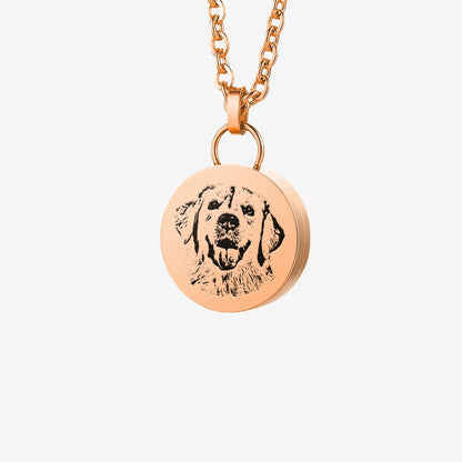 Personalized Pet Urn Necklace – Custom Memorial Jewelry for Pet Ashes, Keepsake Pendant