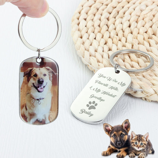 Custom Pet Photo Keychain – Personalized Double-Sided Keyring with Your Pet’s Picture
