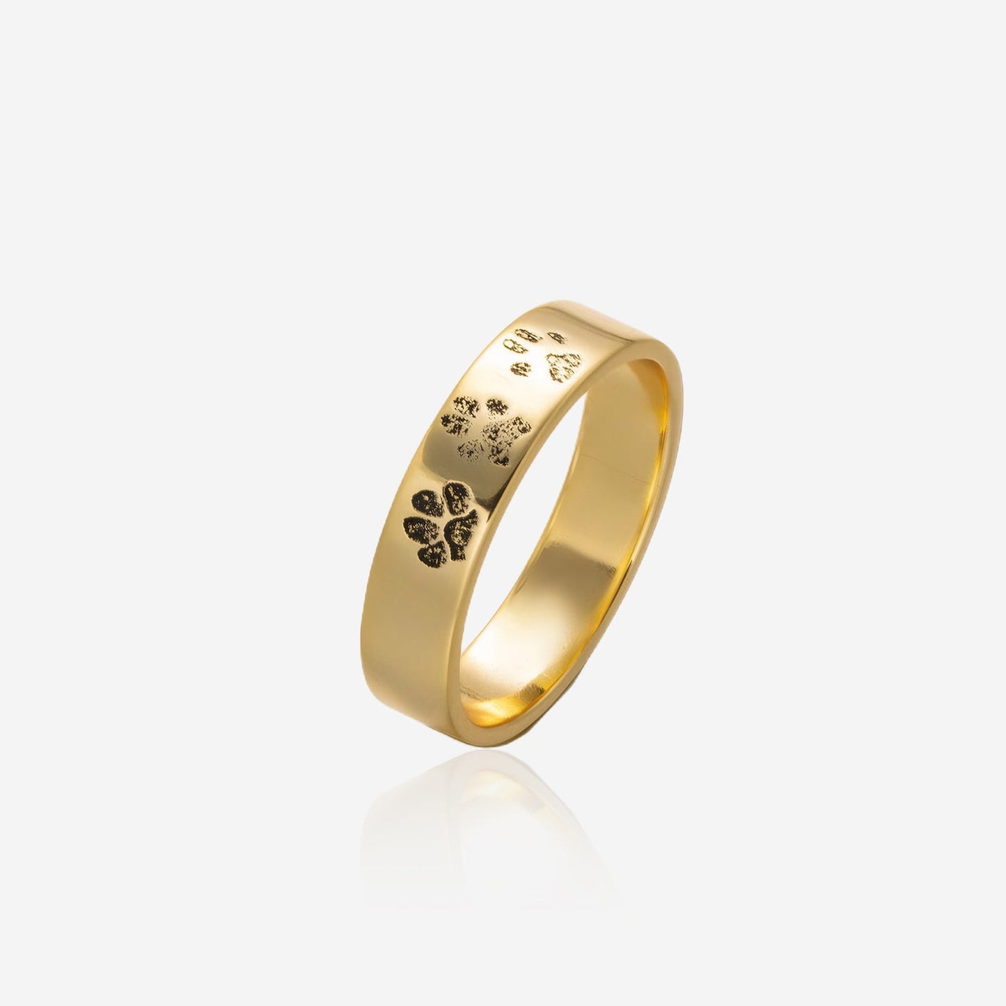 Custom Pet Paw Print Ring – Personalized Name Ring, Pet Memorial Jewelry Gift