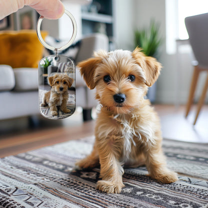 Custom Pet Photo Keychain – Personalized Double-Sided Keyring with Your Pet’s Picture