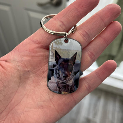 Custom Pet Photo Keychain – Personalized Double-Sided Keyring with Your Pet’s Picture