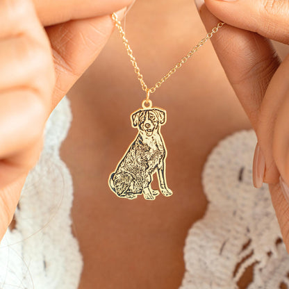 Custom Pet Portrait Necklace – Personalized Engraved Jewelry