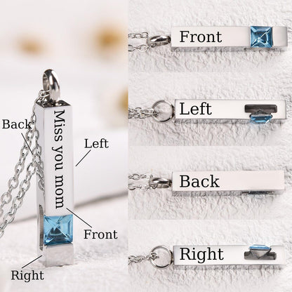 Custom Birthstones Urn Necklace – Personalized Memorial Jewelry with Birthstone Stones
