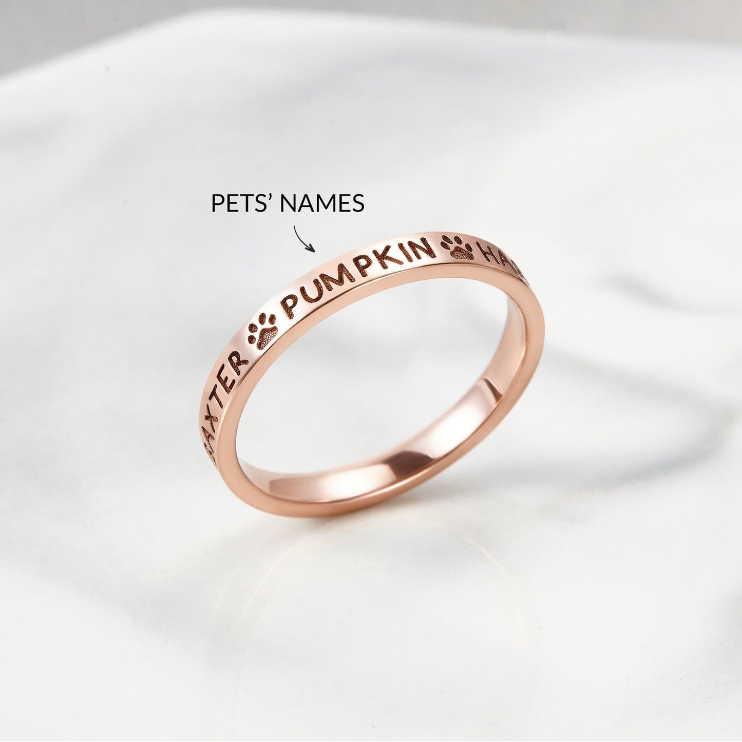 Custom Pet Name Ring – Personalized Engraved Jewelry for Pet Lovers